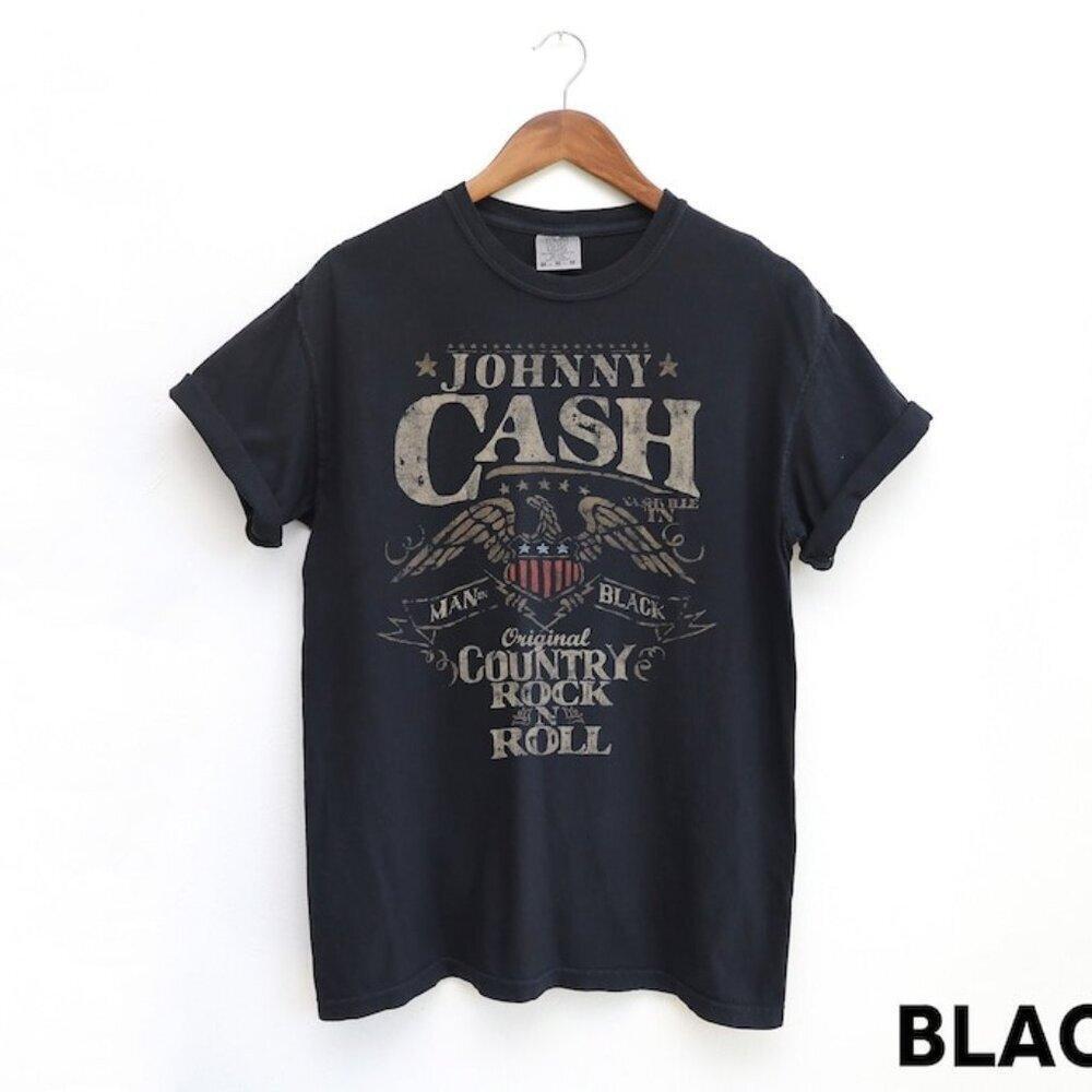 Johnny Cash Graphic T-Shirt Country Music Icon Fan Gift Shirt Unisex Tee